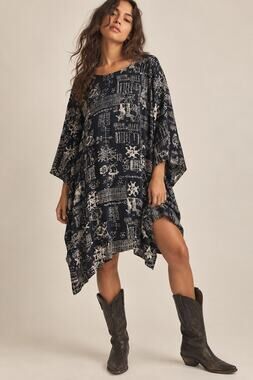 VTG 90s New Options Oversized Abstract Celestial Glyph Tunic Dress M Whimsigoth